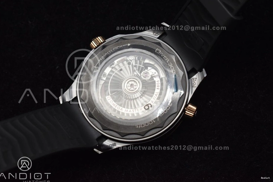 Best 300m Black Seamaster Dial Edition A8806 Ceramic Strap Black RG VSF Black 1:1 on 43.5mm Bezel Rubber 1220